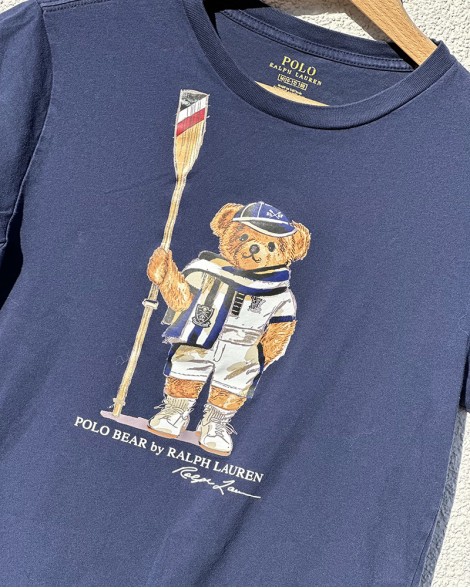 Triko dětské Ralph Lauren modré s medvídkem
